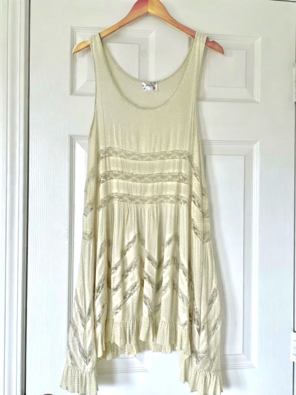 Intimately Free People Voile Trapeze Slip Dress Cream Yellow Size S - EUC